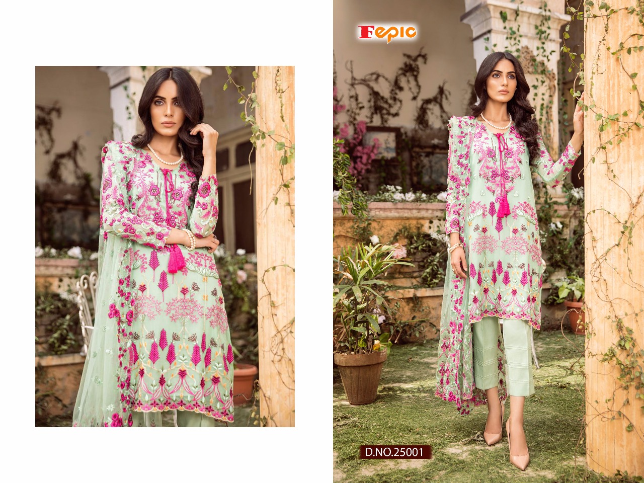 FEPIC presenting rosemeen carvings stylish pakistani collection of salwar kameez
