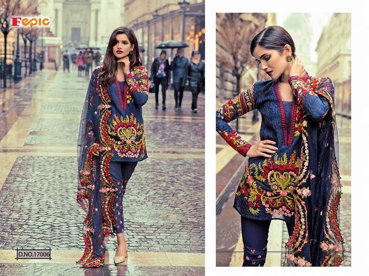 FEPIC presents rosemeen crafted lawn nX gold stylish pakistani Style concept of salwar kameez