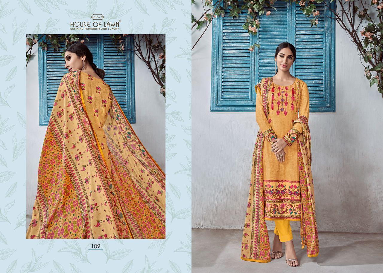 House of lawn presents nusrat beautiful embroidery work salwar kameez collection