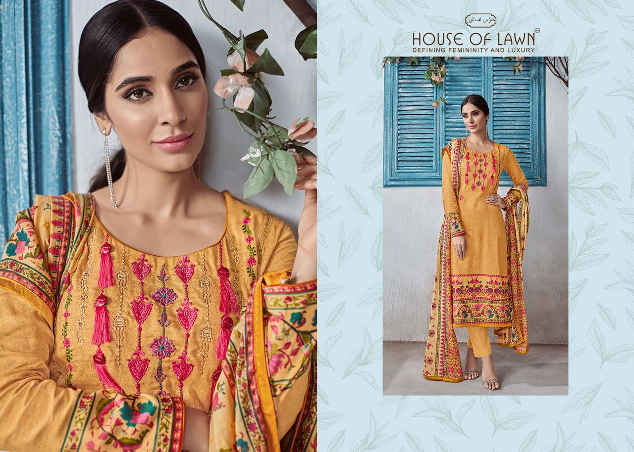 House of lawn presents nusrat beautiful embroidery work salwar kameez collection