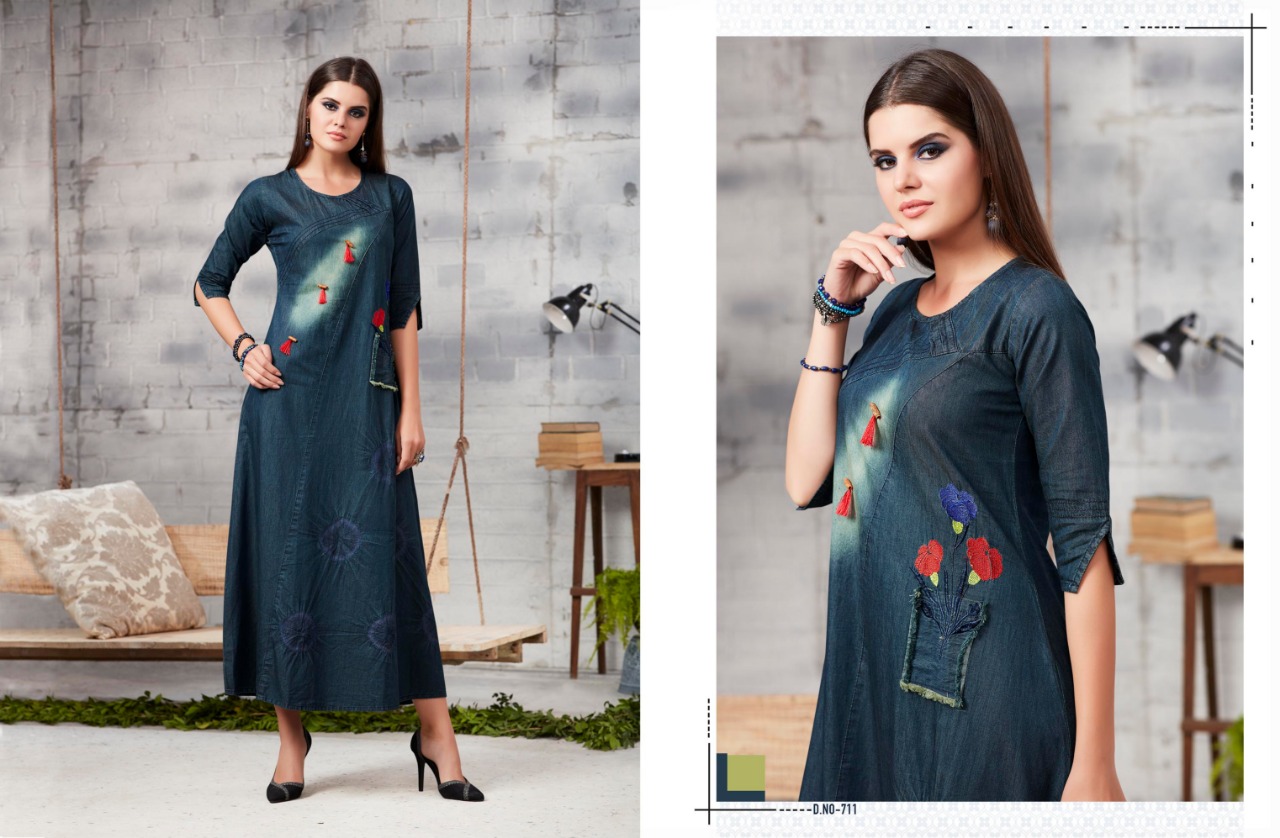 Kajree fashion launch Blue lee vol 2  stylish trendy look denim gowns concept