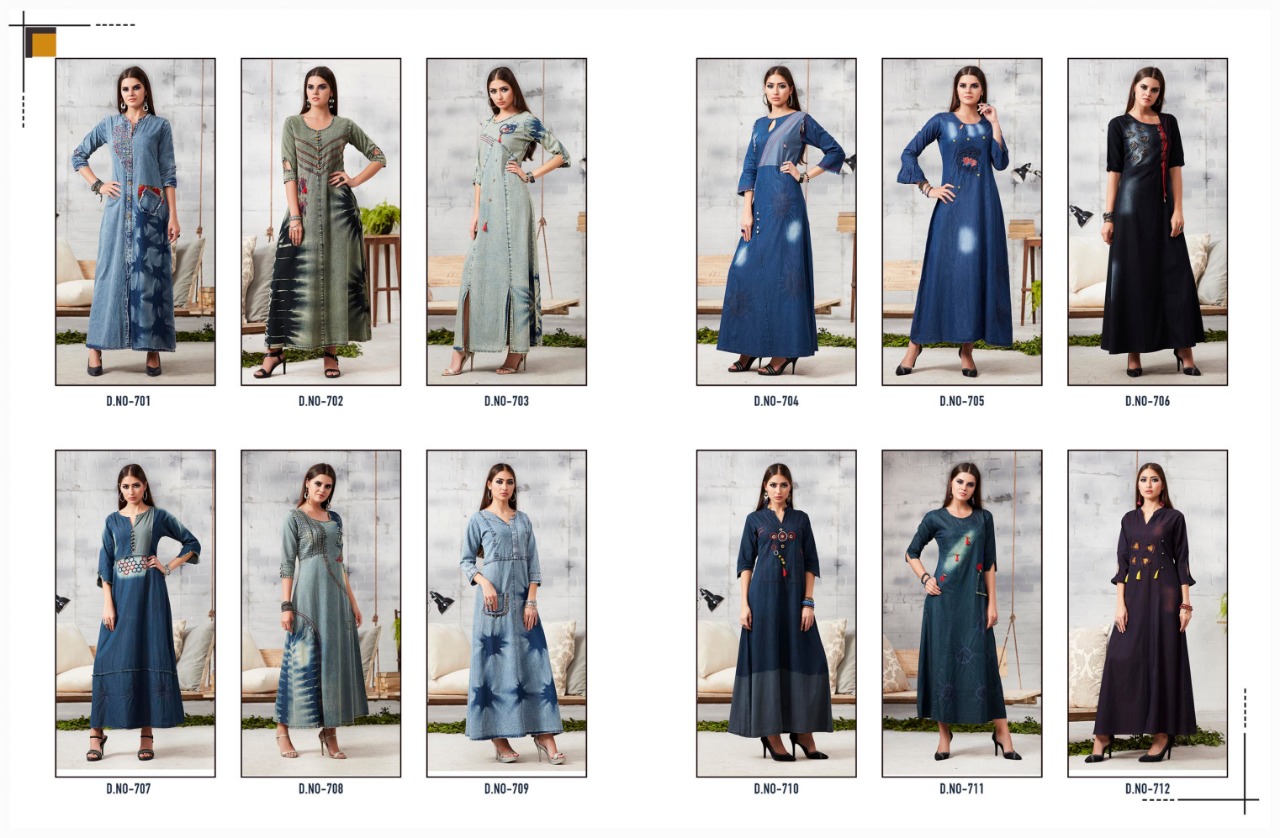Kajree fashion launch Blue lee vol 2  stylish trendy look denim gowns concept
