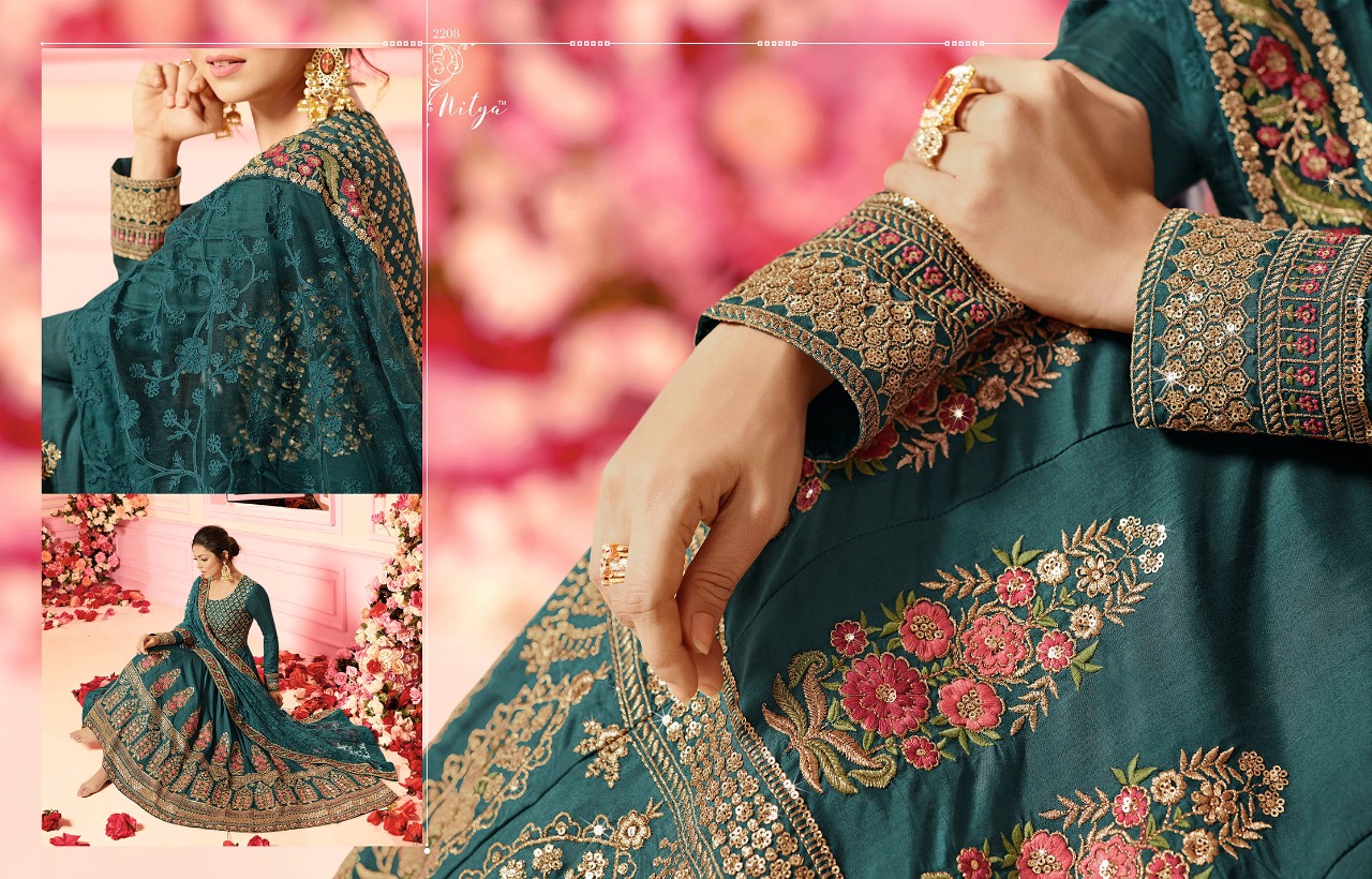 LT fabrics presents nitya vol 122 Wedding season heavy rich collection of indo western