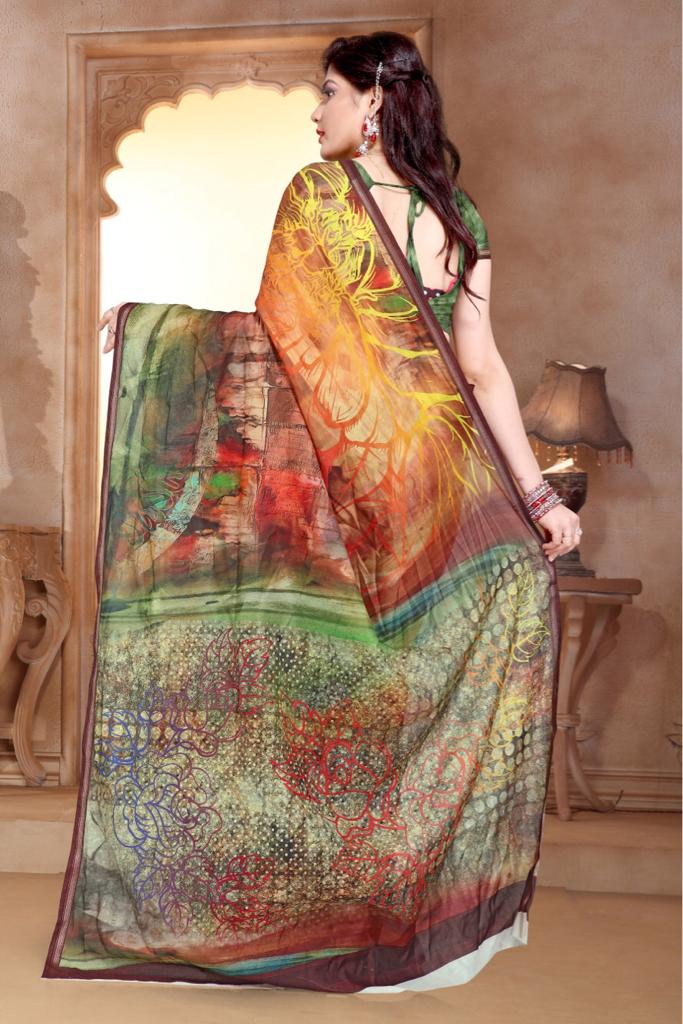 Maniyar sarees Presenting linen silk casual digital printed sarees collection