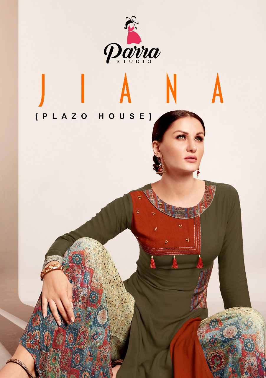 Parra studio presents jiana Stylish casual wear Kurti with plazzo concept