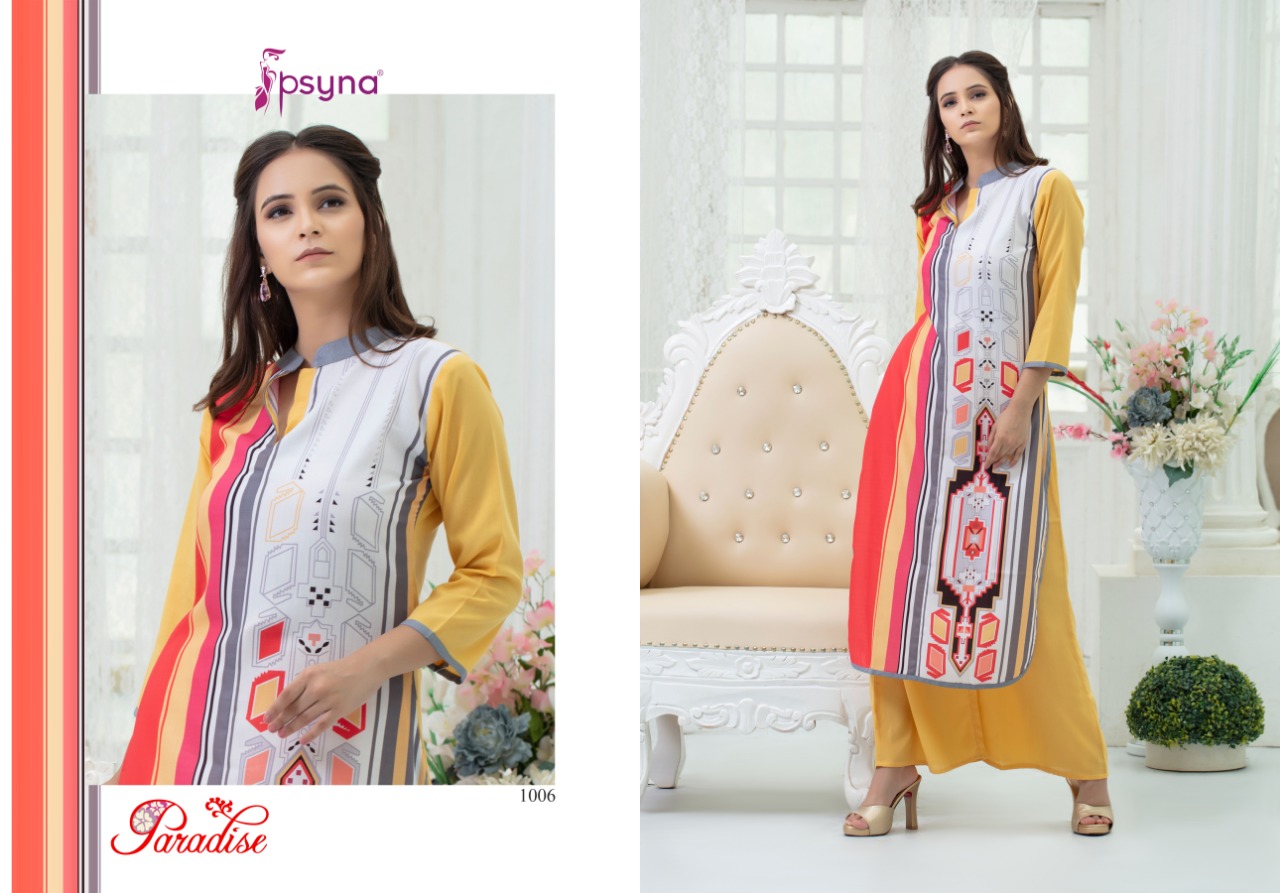 Psyna presenting paradise Casual trendy look concept of kurti with plazzo