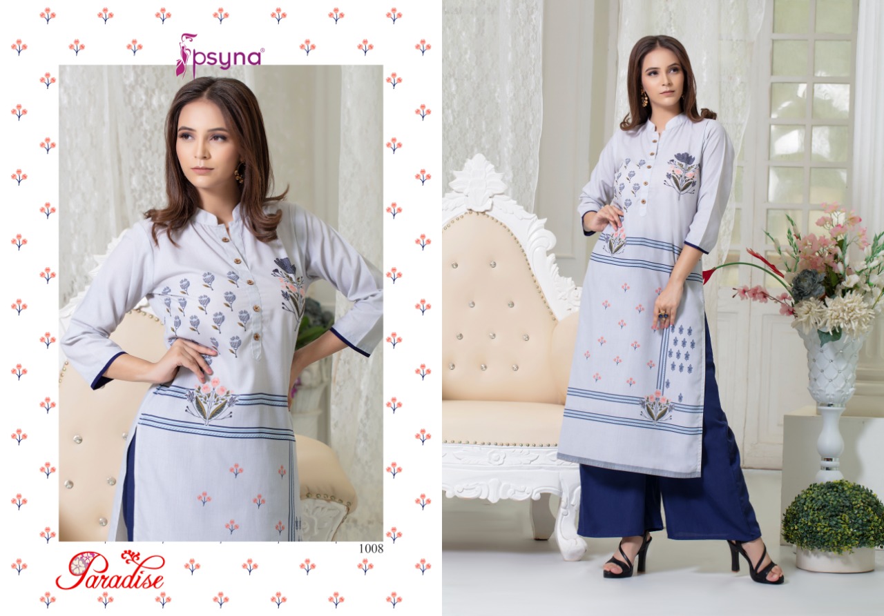 Psyna presenting paradise Casual trendy look concept of kurti with plazzo