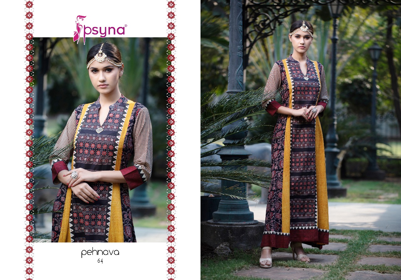Psyna presents pehnava 6 fancy wear kurtis collection