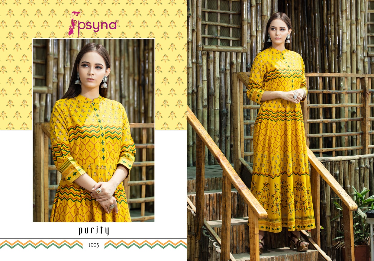 Psyna Presents purity Simple stylish gown style kurtis concept
