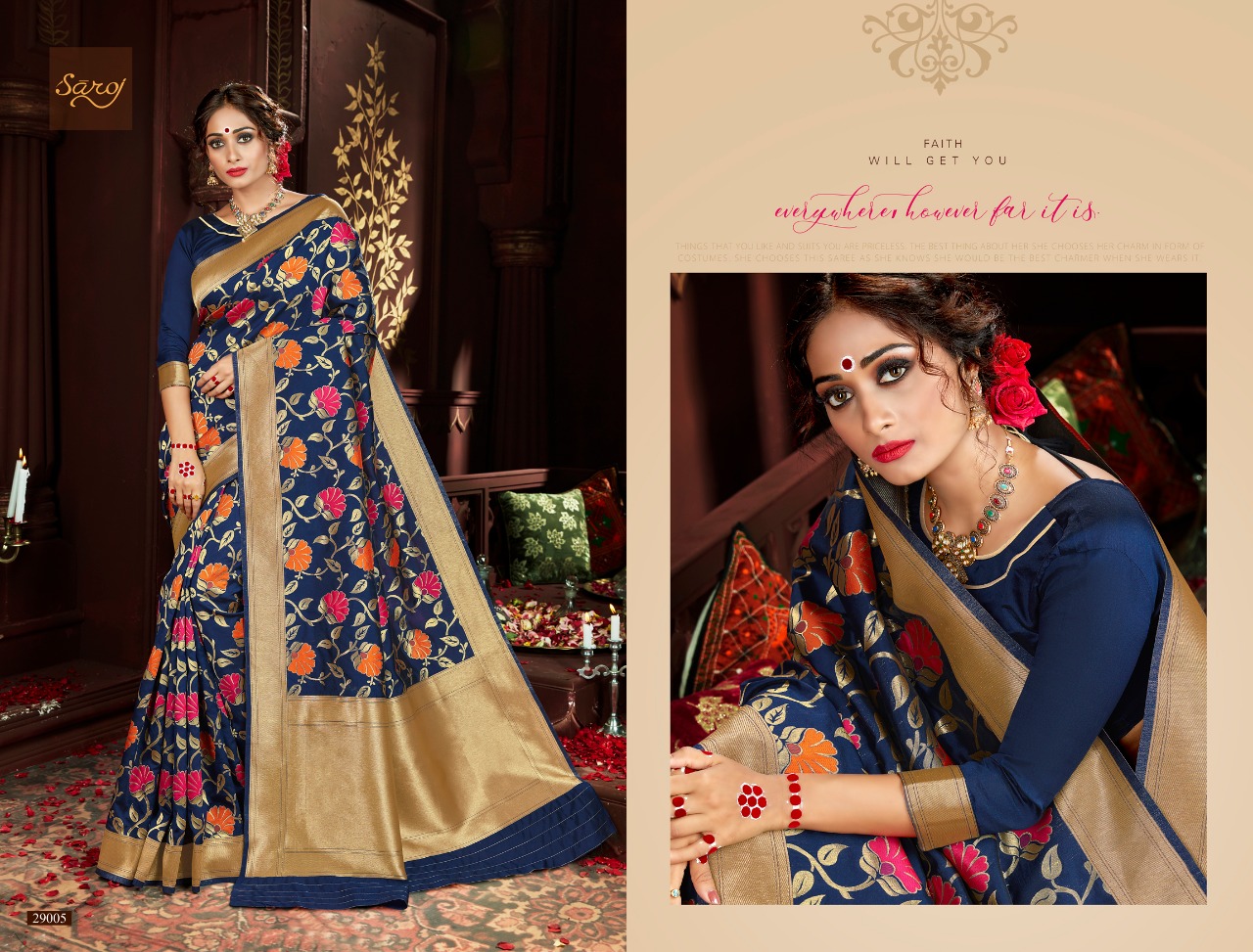 Saroj presenting semi casual rich look weaving silk sarees collection