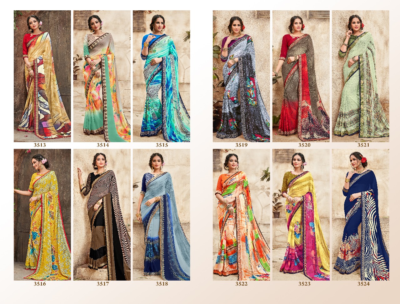 Shangrila Presenting inox vol 03 casual printed sarees collection