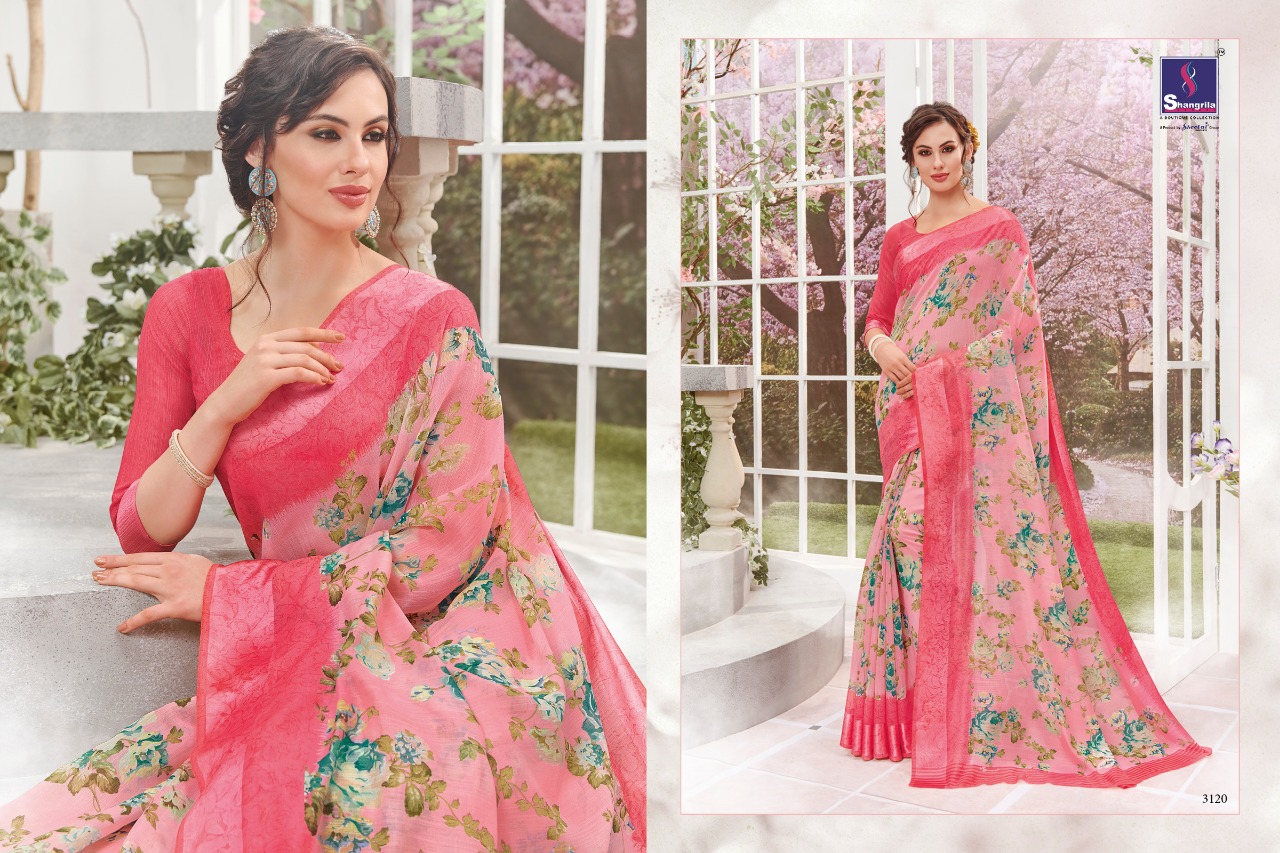 Shangrila presenting kanchana Cotton vol 6 Stylish rich look linen cotton sarees collection