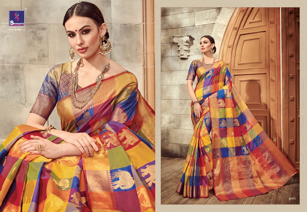 Shangrila presents bagicha silk simple trendy look collection of sarees