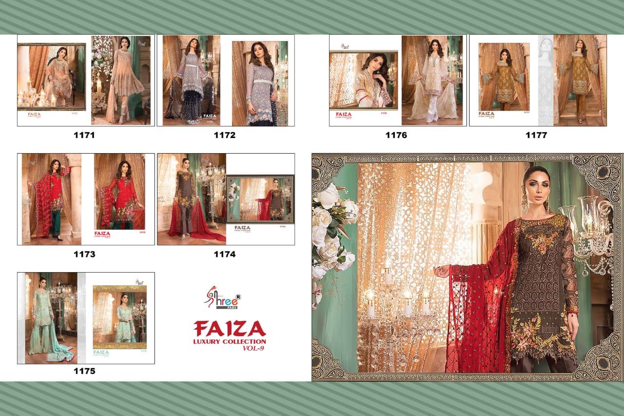 Shree fabs presents faiza vol 9 heavy party wear Look salwar kameez collection