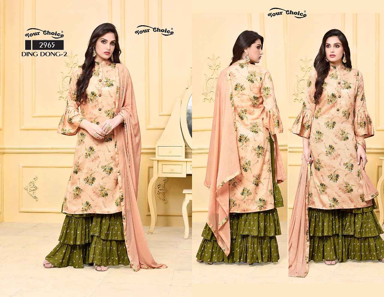 Your choice presenting ding dong 2 stylish new pattern sarara with digital printed salwar kameez concept