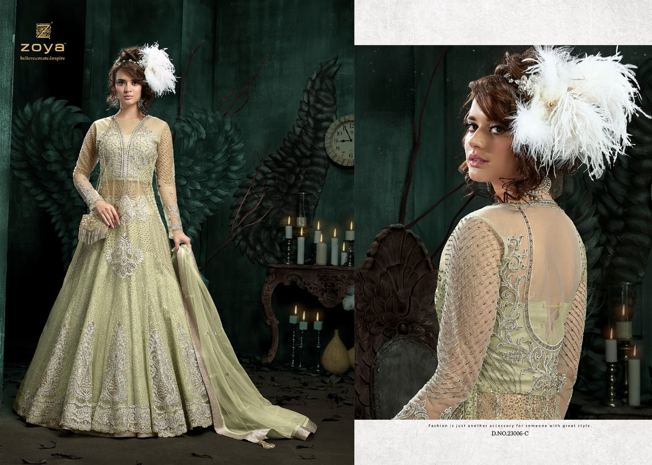 Zoya presenting sparkle colors vol 2 party wear designer gowns collection