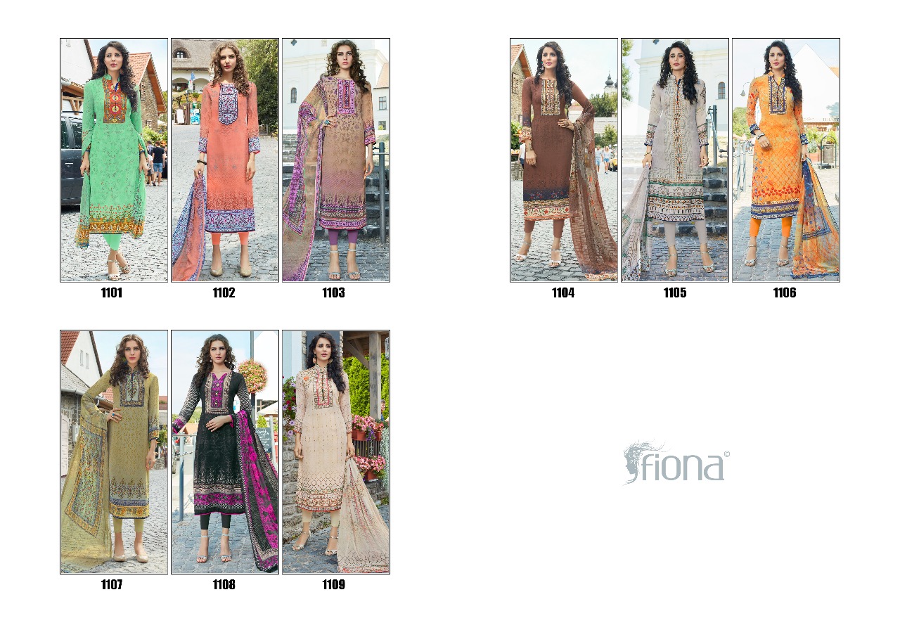 Fiona presents mahezabeen vol 6 Semi casual digital printed salwar kameez collection