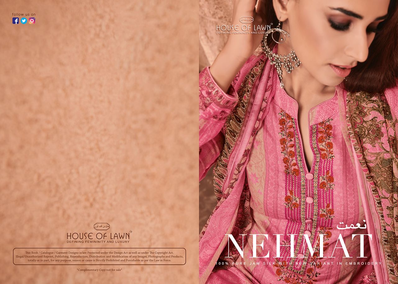 House of lawn NEHMAT casual daily wear salwar kameez collection