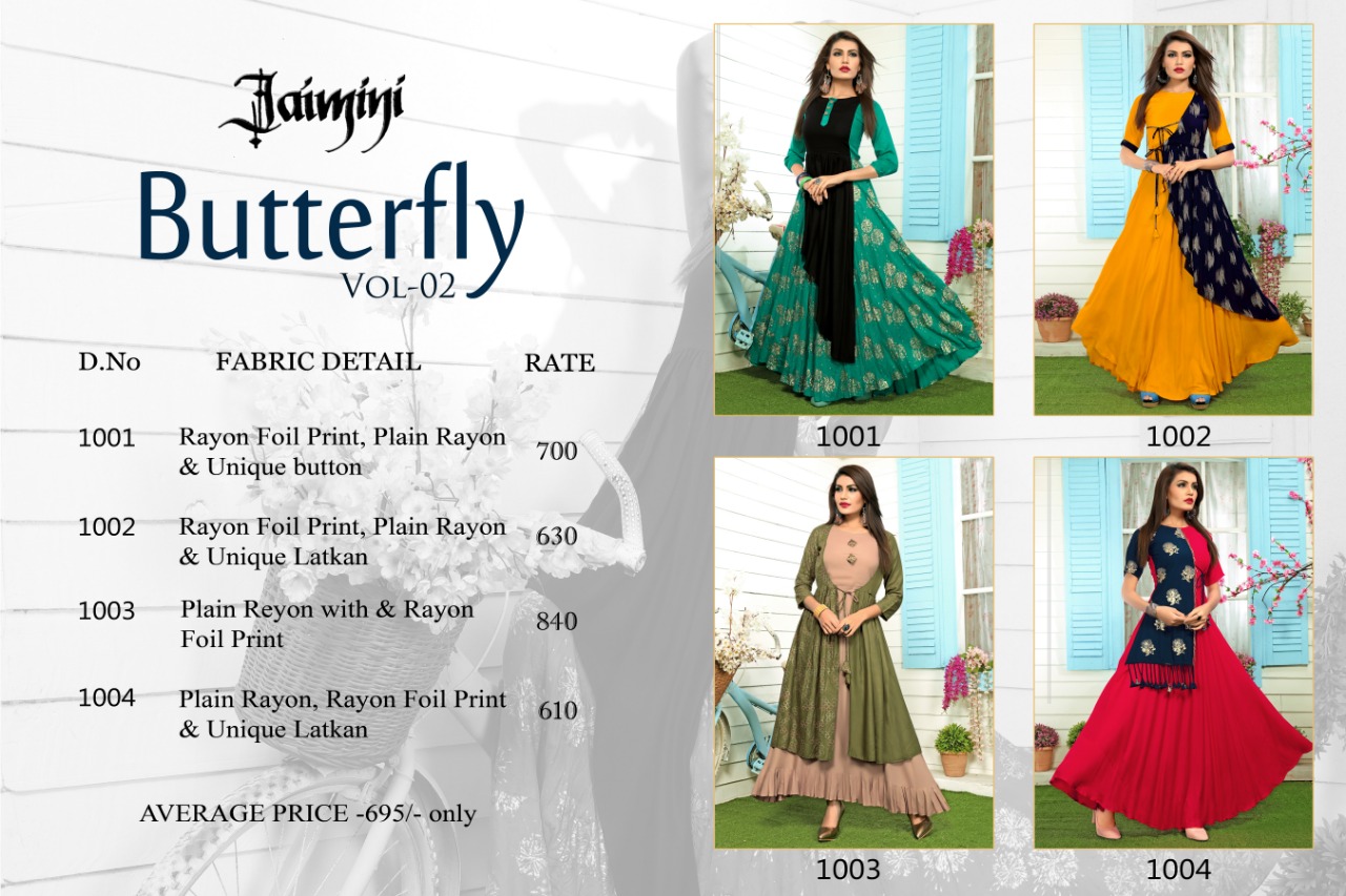 Jaimini butterfly vol 2 casual ready to wear kurtis concept