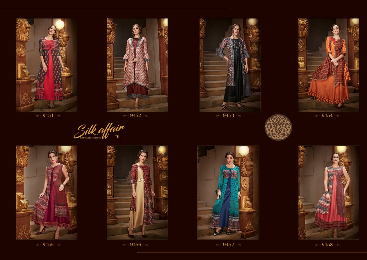 Krishriyaa fashion silk affair vol 5 mesmerising designer Gown concept kurtis collection