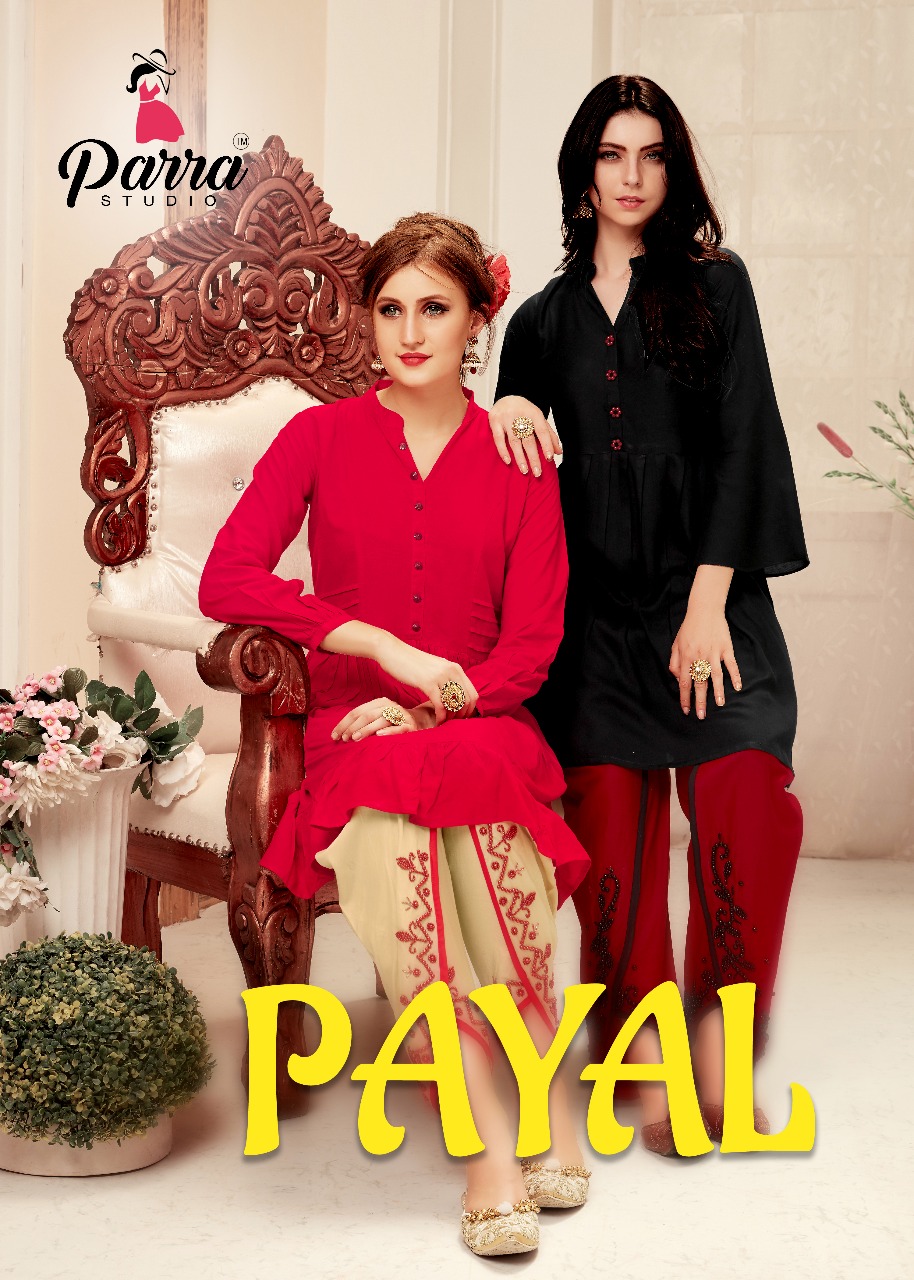 Parra studio Payal coming festive Designer concept kurti with patiyala