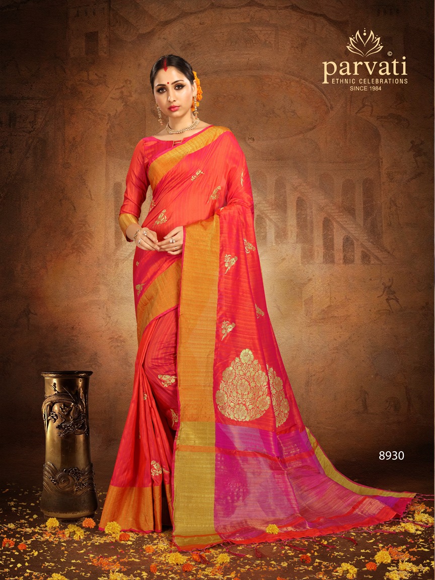 Parvati presenting silk fusion vol 7 rich look beautiful casual sarees collection