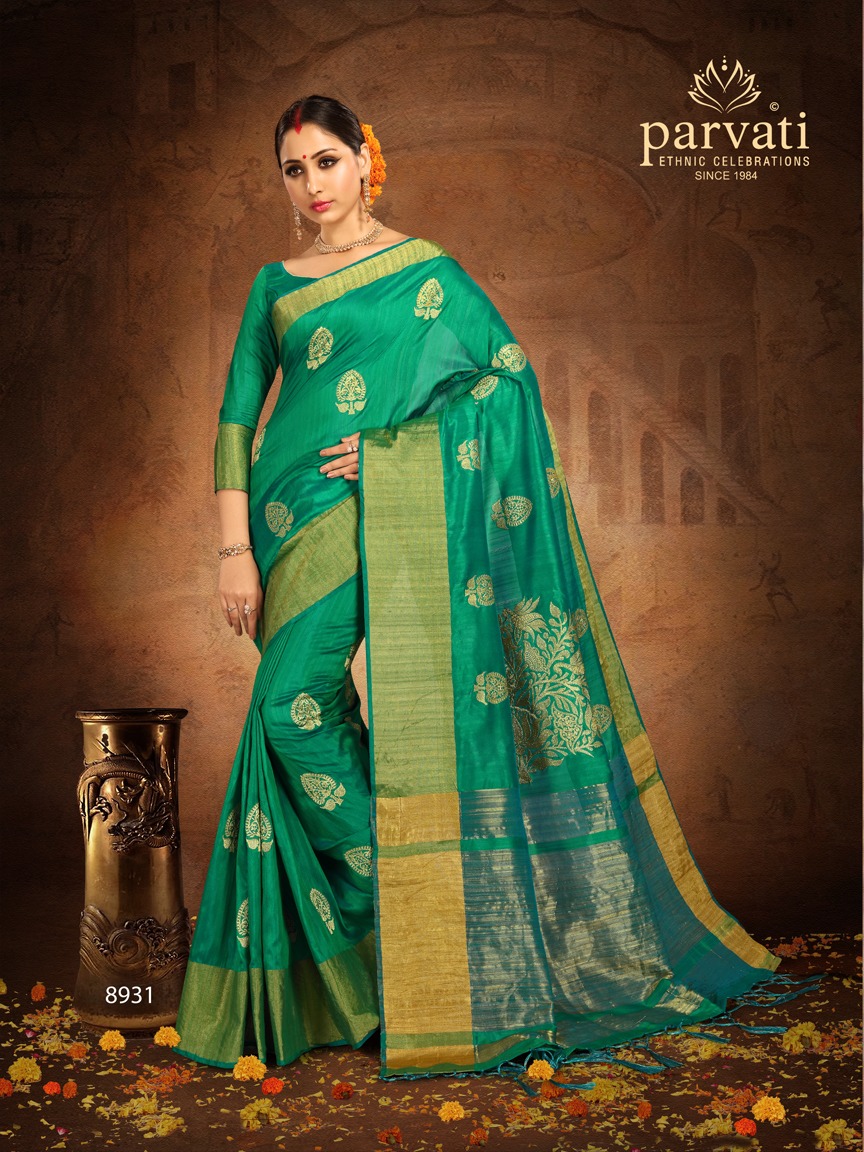 Parvati presenting silk fusion vol 7 rich look beautiful casual sarees collection