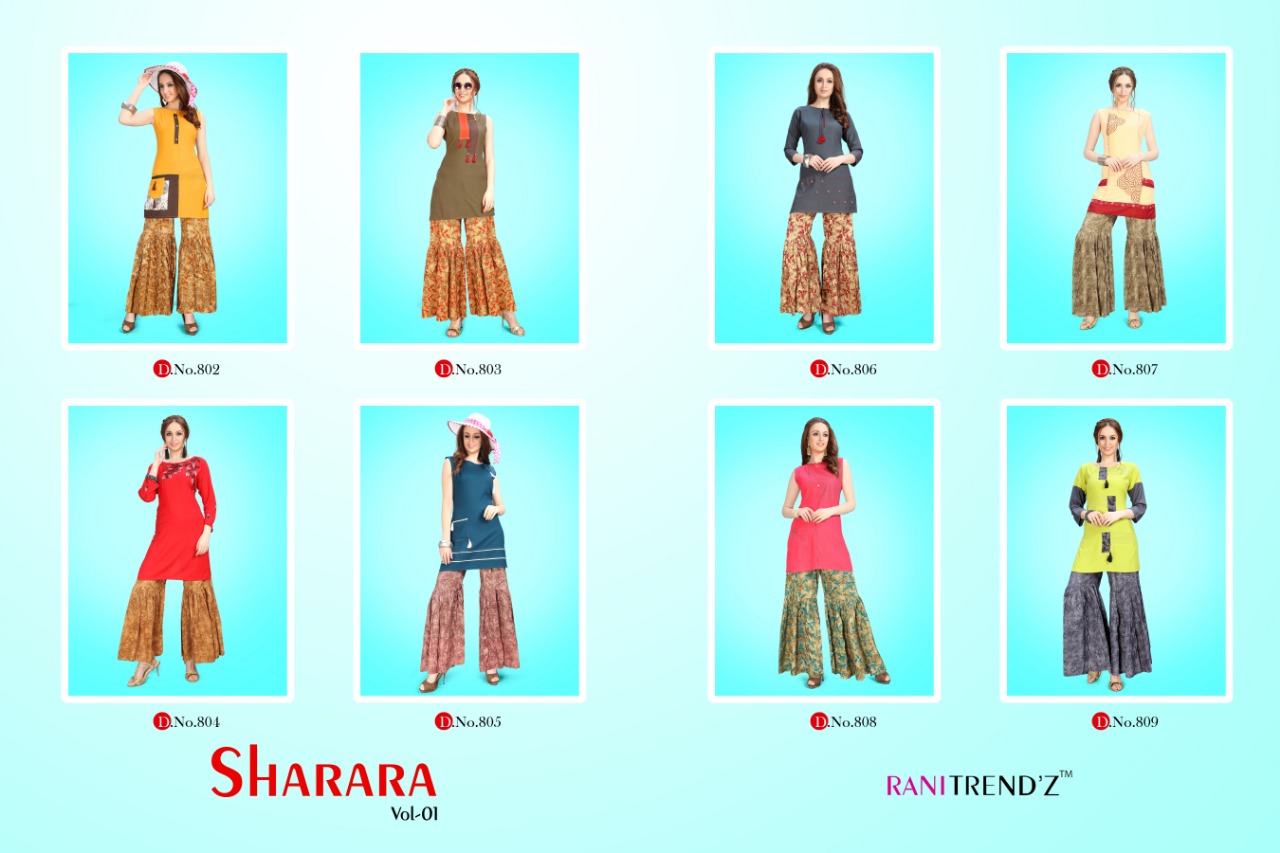 Rani trendz sharara vol 1 casual ready to wear sharara concept