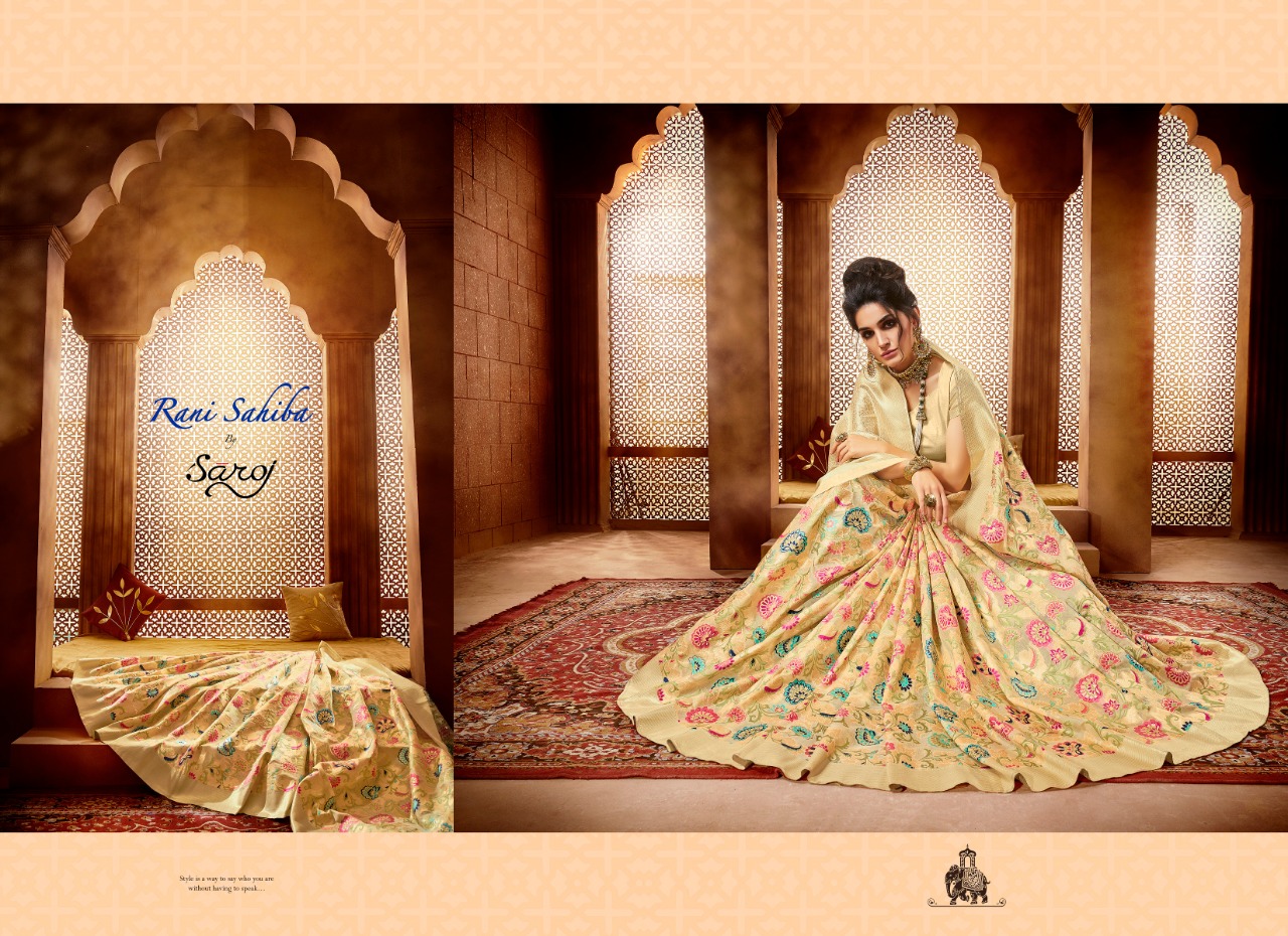 Saroj presenting Rani sahiba simple elegant rich look sarees collection
