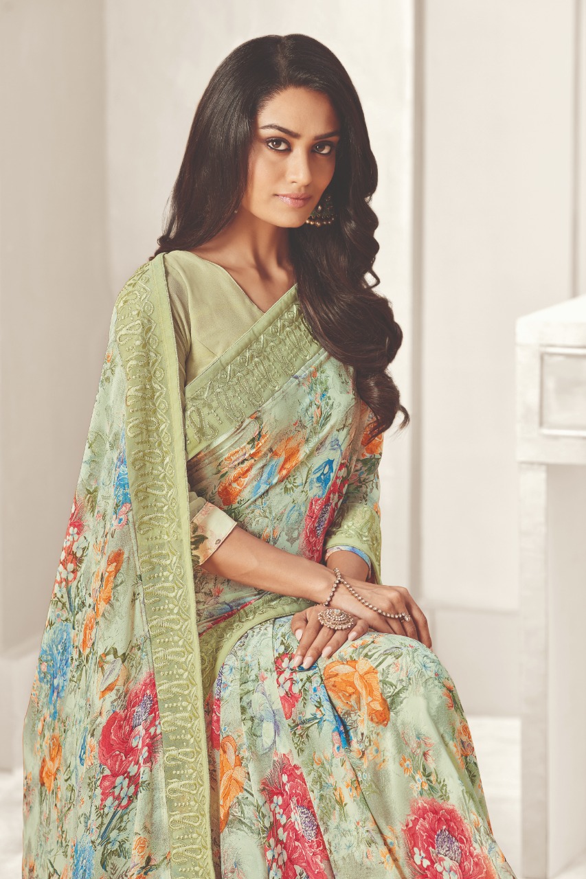 Shangrila kaamini vol 5 floral digital printed sarees collection