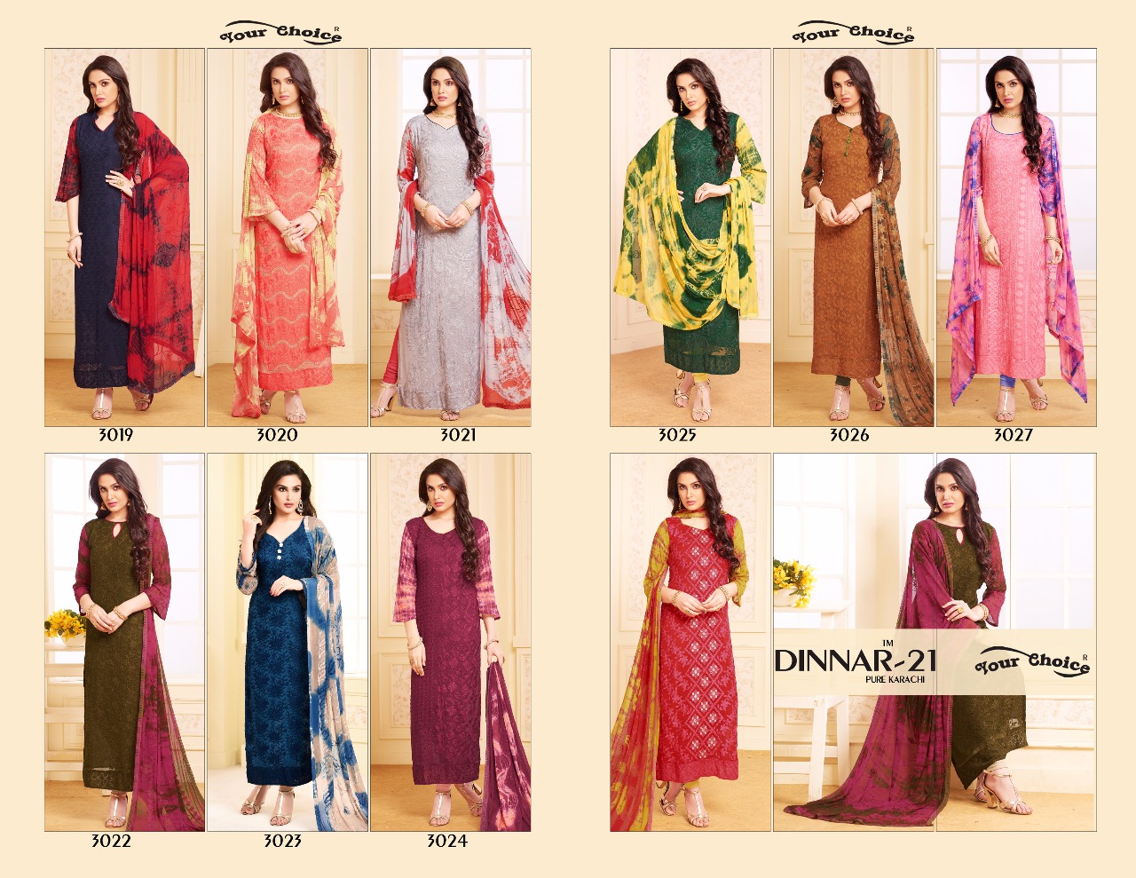 Your Choice dinnar TM 21 Simple casual wear salwar kameez collection