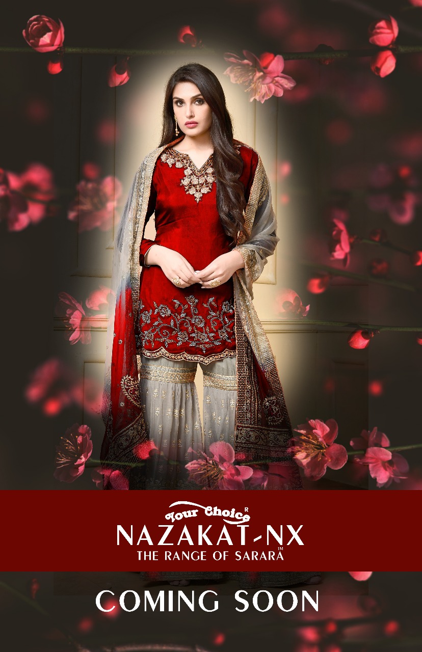 Your choice nazakat nX stylish sarara heavy wedding collection of Sarara