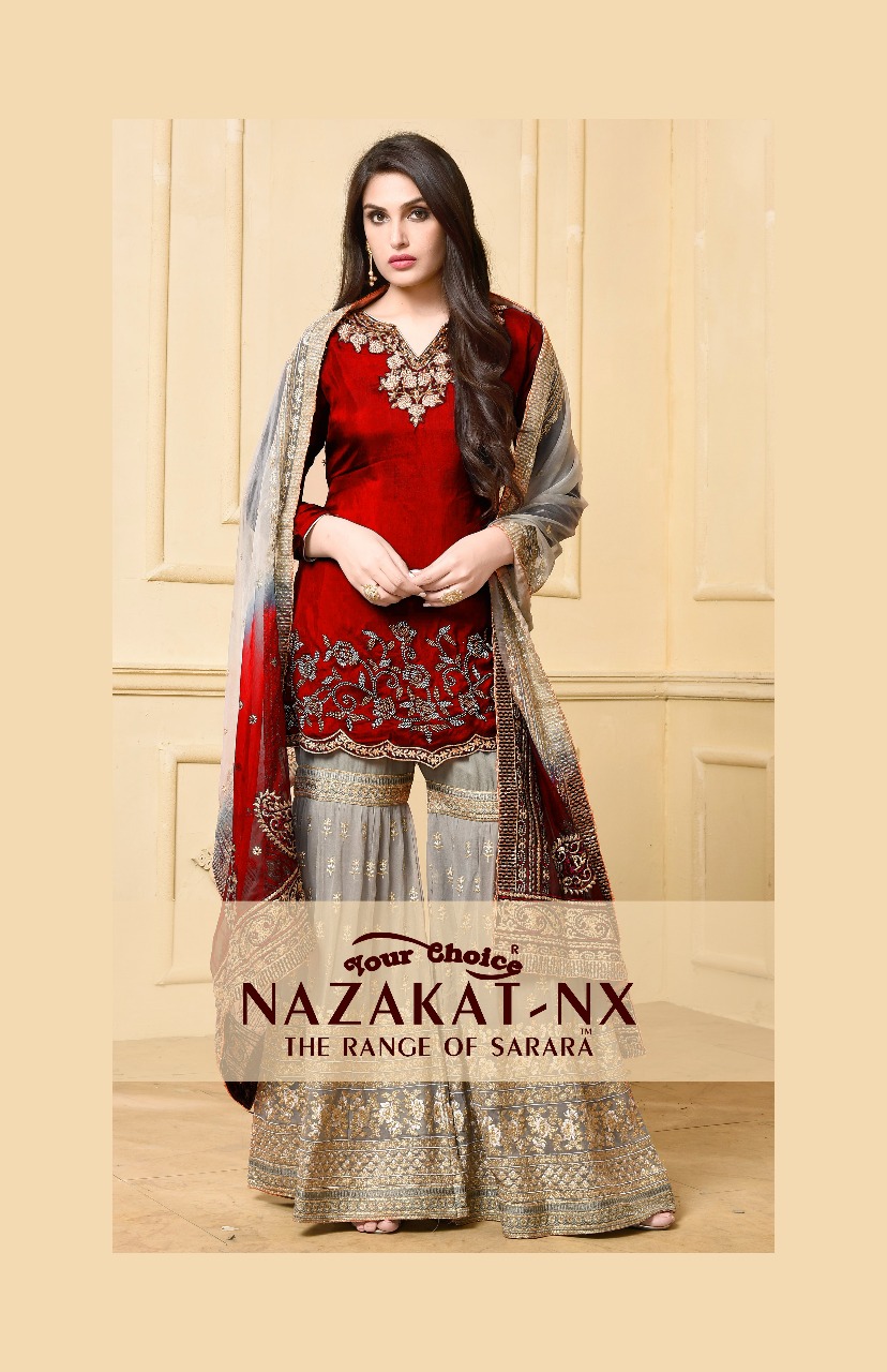 Your choice nazakat nX stylish sarara heavy wedding collection of Sarara