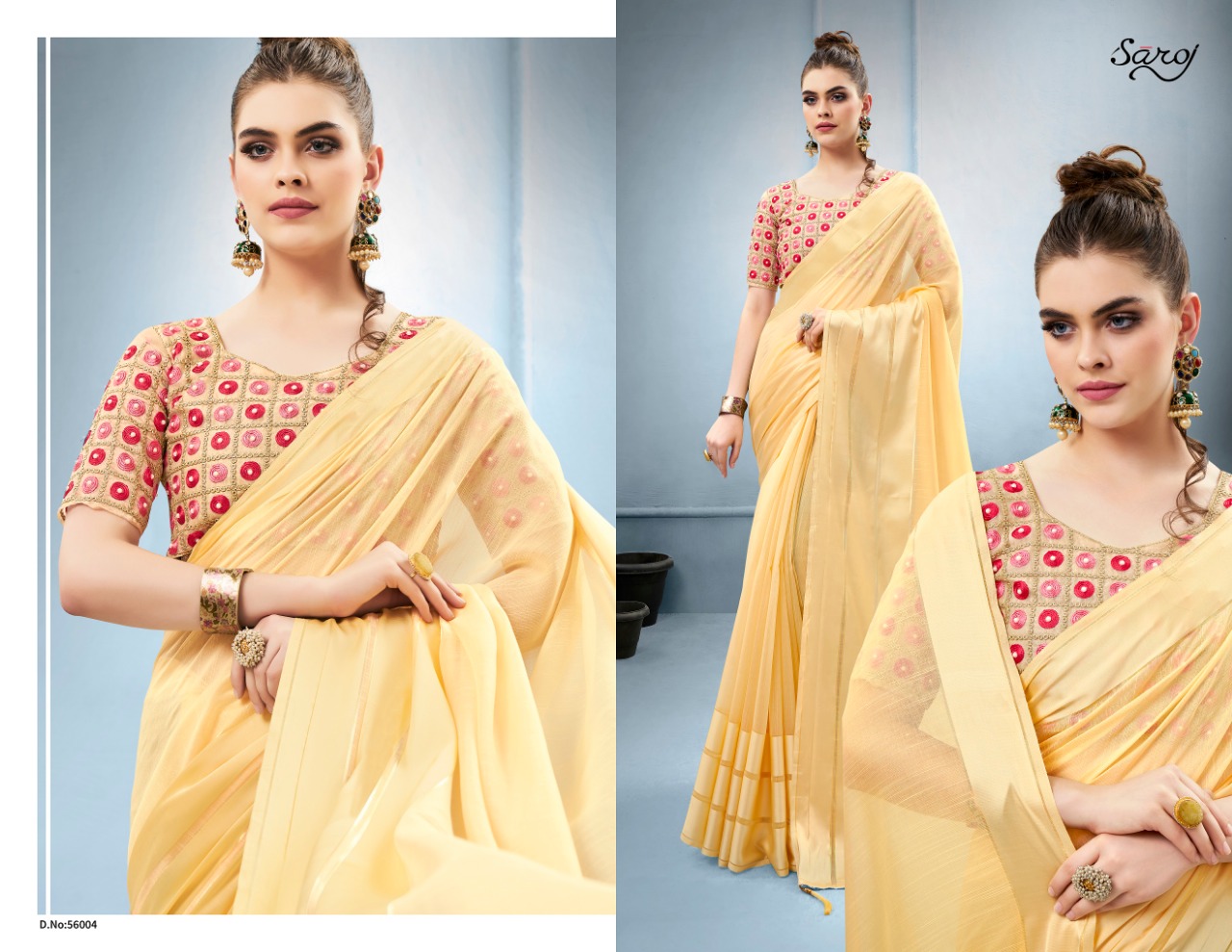 Saroj premium silk simple casual rich look sarees collection