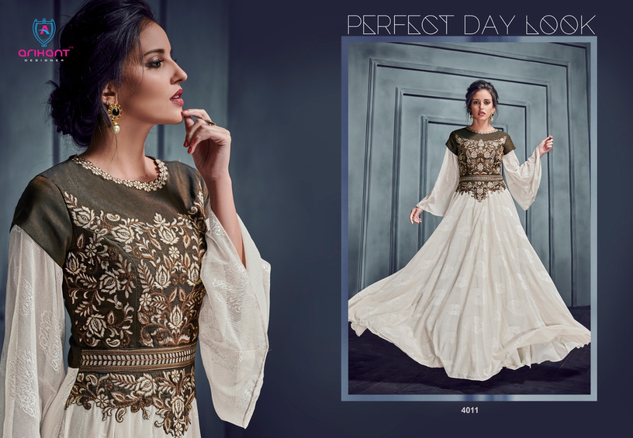 Arihant designer silky vol 2 exclusive party wear gown style kurti concept