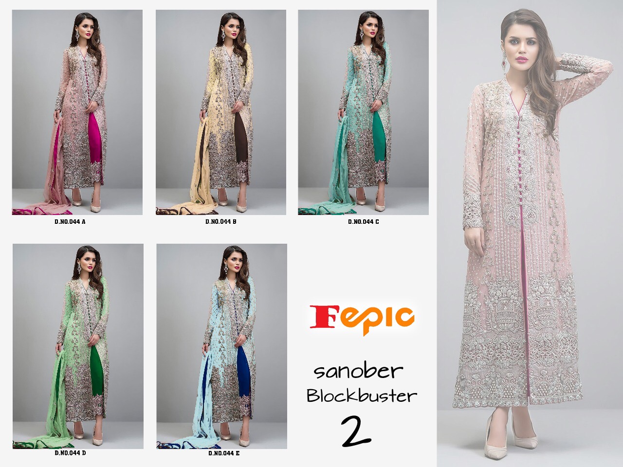 FEPIC presents sanober blockbuster 2 Stylish party wear heavy salwar kameez collection