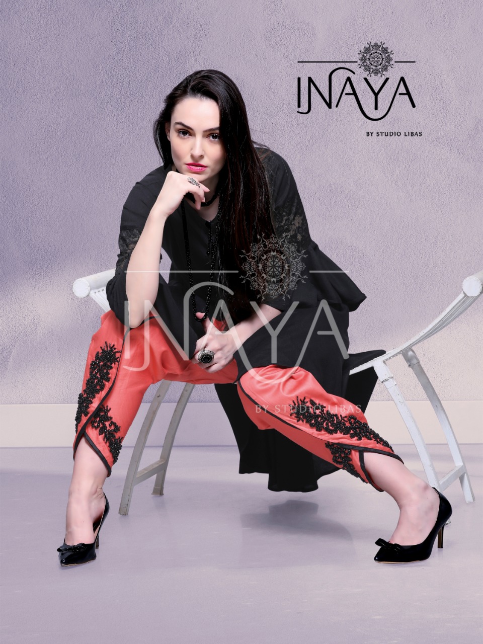 Inaya by studio libas presents luxury pret collection 7 Special designer festive collection of kurti style tunic with culottes pants concept