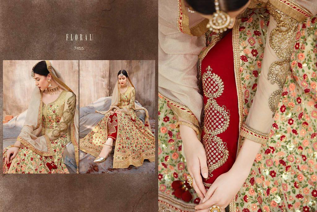 Jinaam dress p LTD presenting floral harmosa heavy bridal collection Of indo weatern gowns
