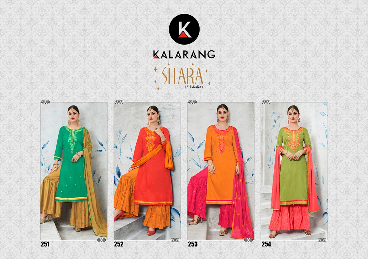 Kalarang creation presents sitara sarara casual wear collection of salwar kameez