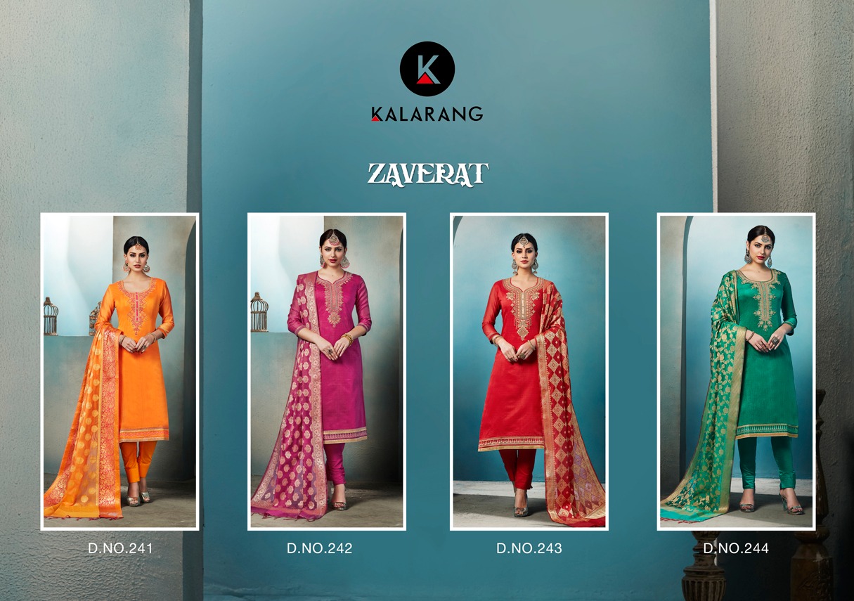 Kalarang creation presents zaverat traditional Ethnic wear salwar kameez collection