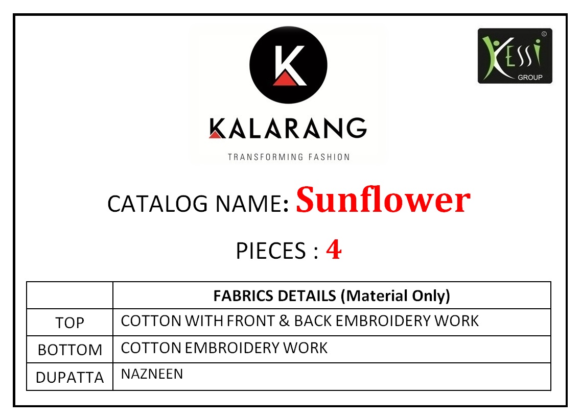 Kalarang creation sunflower casual wear salwar kameez collection