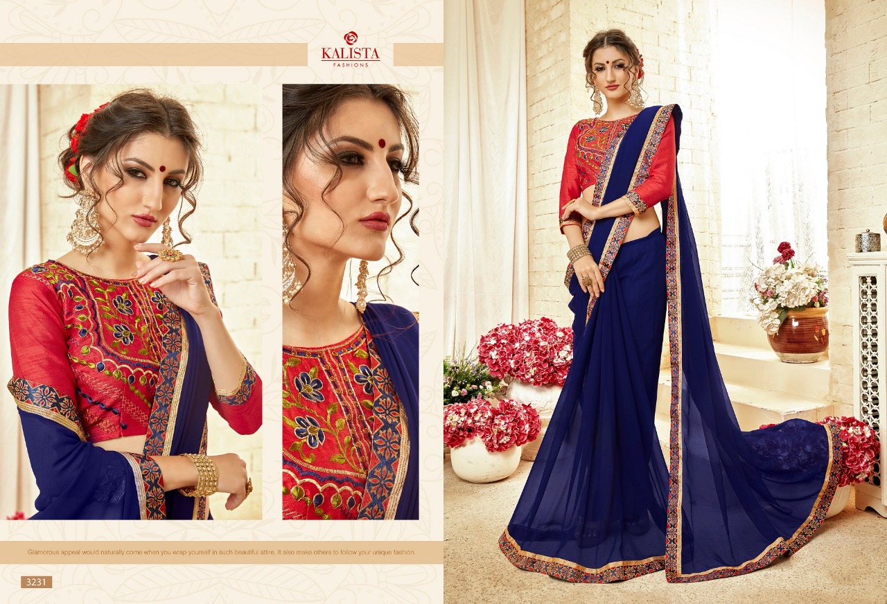 Kalista fashion presents blossom casual fancy wear sarees collection