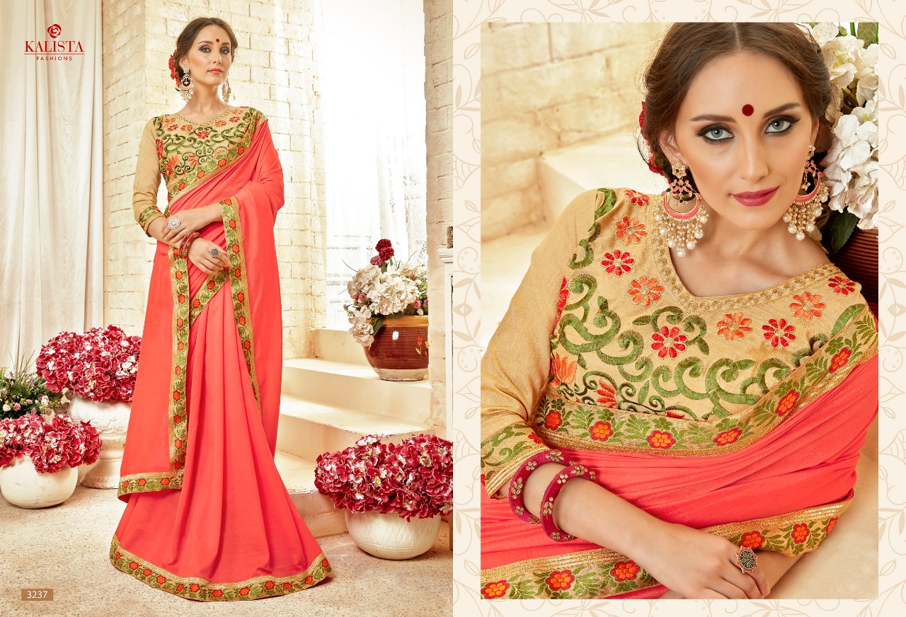 Kalista fashion presents blossom casual fancy wear sarees collection
