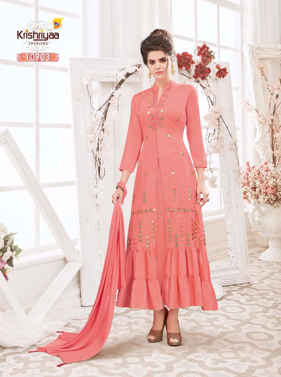 Krishriyaa presents magnifique vol 3 special festive season flaried gowns collection