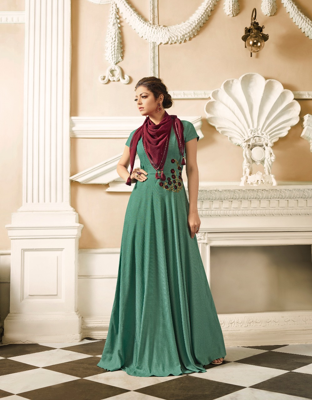 LT fabrics presenting nitya vol 34 NX stylish party wear Gown Style Kurtis concept
