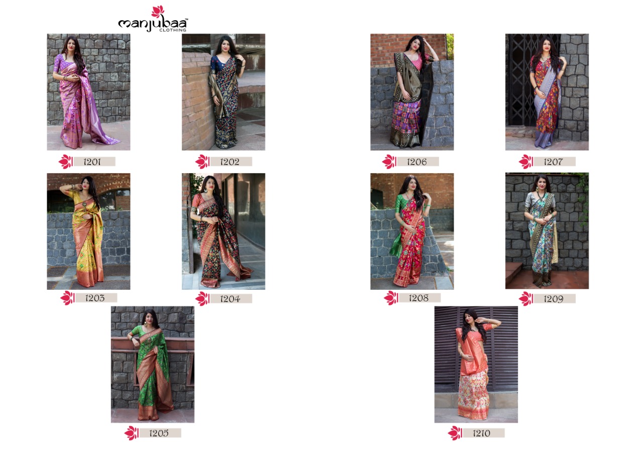 Manjubaa clothing presentinh Maheshwari silk simple stylish trendy look sarees collection