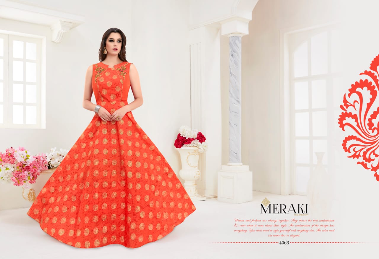 Meraki rangat by sanskar sarees Fancy party wear gowns concept