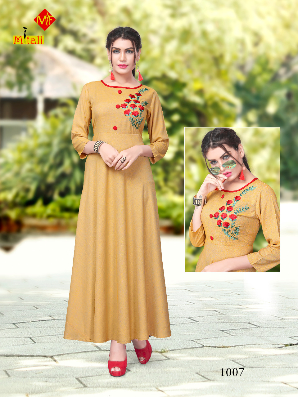 Mitali fashion presents mailstone casual fancy gown style kurtis collection
