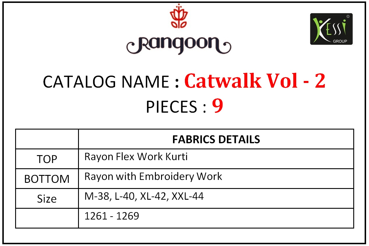 Rangoon catwalk 2 kurti with plazzo concept latest collection