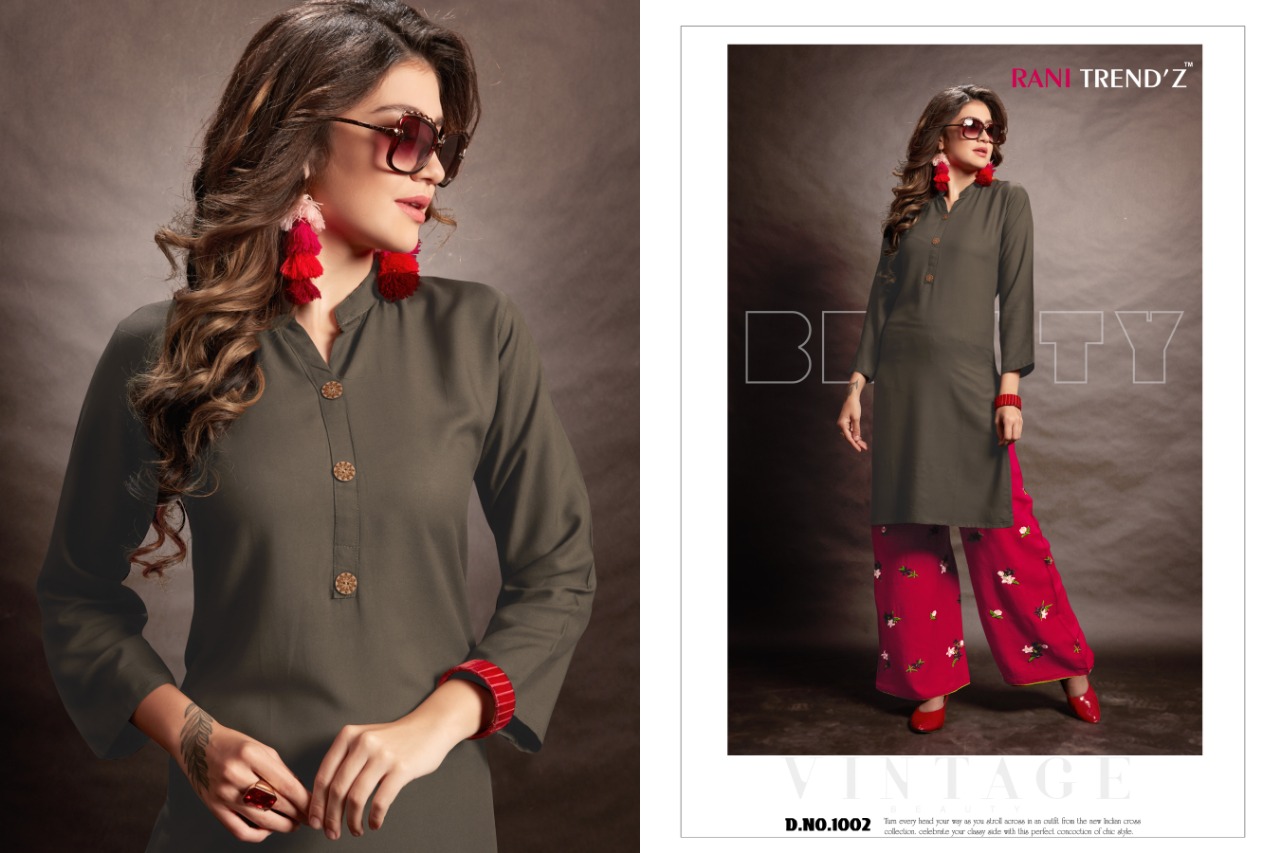 Rani trendz citylight 4 beautiful Casual wear kurti with plazzo concept